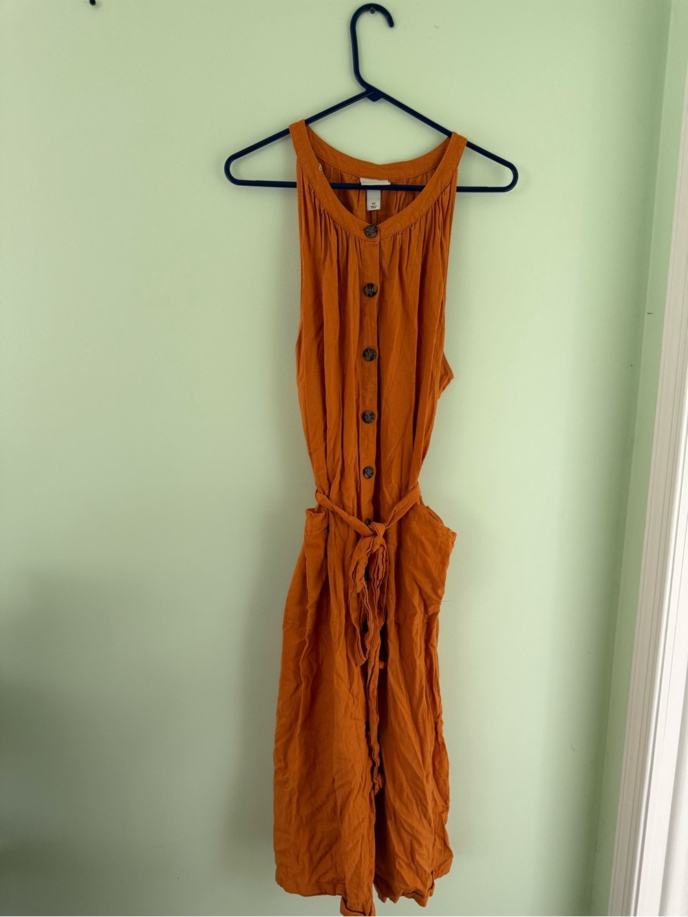 Ava & Viv Rust Orange Button-Front Maxi Dress - Picture 2 of 6